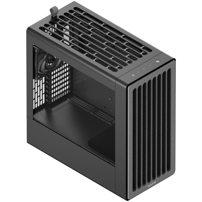 HAVN BF 360 Flow PC Case, Midi Tower, E-ATX, Tempered Glass - Black image number 2