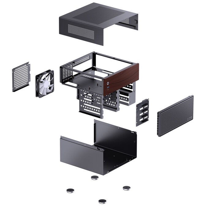 Jonsbo N4 NAS-Geh&auml;use, Micro-ATX - schwarz image number 13