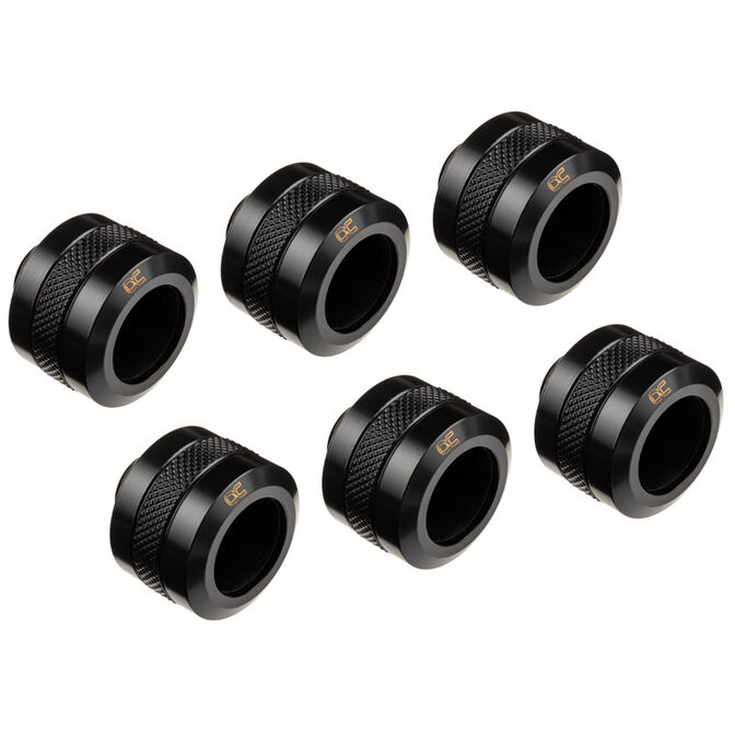 Alphacool Eiszapfen Pro Anschluss 16mm Hardtube Fitting G1/4, 6-Pack - schwarz image number 0