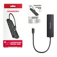 AXAGON HUE-C1C Superspeed USB-C Travel Hub, 4x USB 3.0 - 20cm, schwarz image number null