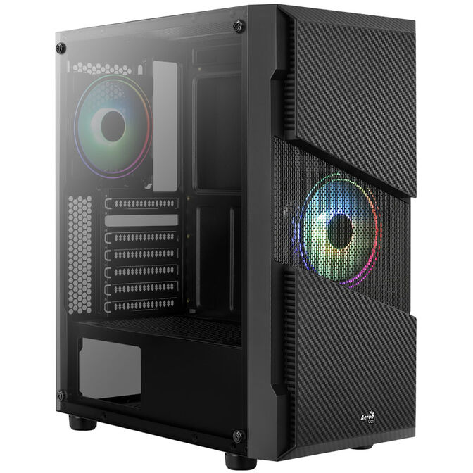 Aerocool Menace Saturn RGB Midi-Tower, Tempered Glass - schwarz image number 8