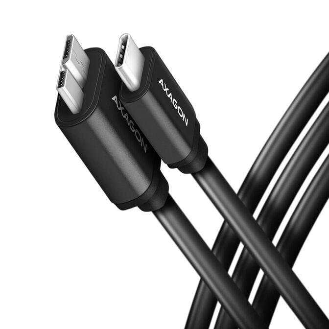 AXAGON BUMM3-CM10AB Kabel Micro-B USB auf USB-C 3.2 Gen 1, schwarz - 1m image number 0