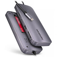 AXAGON HMC-6GM2 Multiport Hub, USB-C 3.1, M.2-NVMe/SATA, HDMI, Gbit LAN, 1x USB-A, 1x USB-C, CR