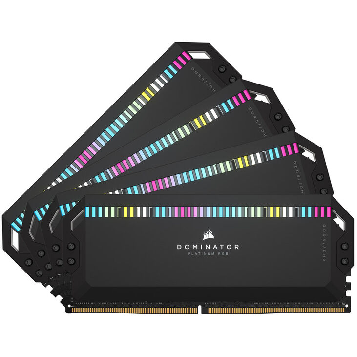 Corsair Dominator Platinum RGB DDR5-6200 RAM, CL32, XMP - 64 GB Quad-Kit, black image number 1