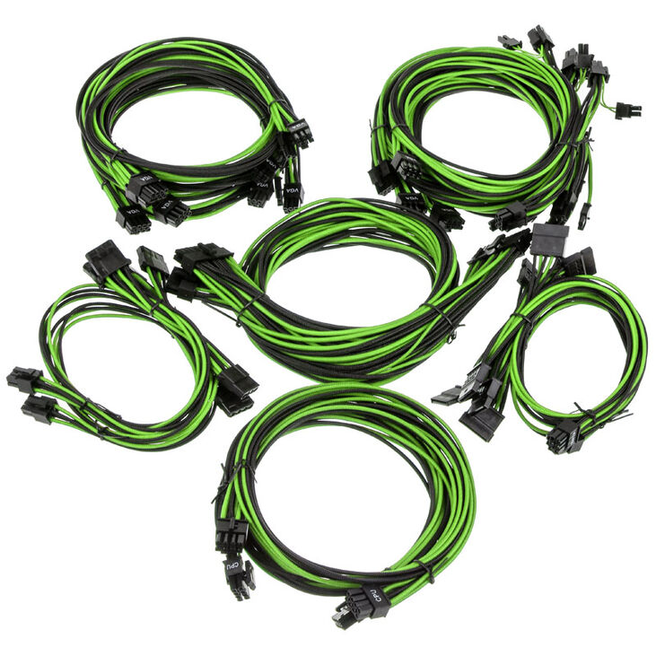 Super Flower Sleeve Cable Kit Pro - schwarz/grün image number 0