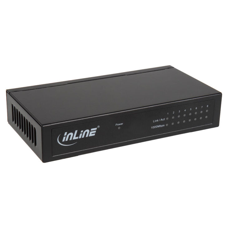 InLine Gigabit Network Switch 8-Port, 1GBit/s, Desktop, fanless image number 0