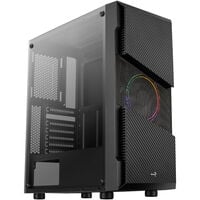 Aerocool Menace Saturn FRGB Mid Tower, Tempered Glass - Black