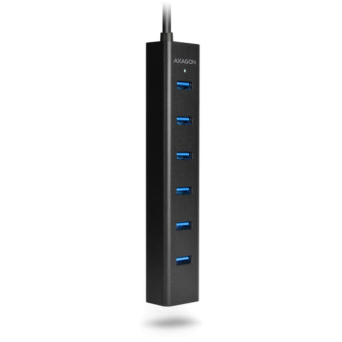 AXAGON HUE-SA7BP USB-A-Hub, 7x USB 3.0, 1x Micro-USB - 400 mm Cable, Power Supply image number 4