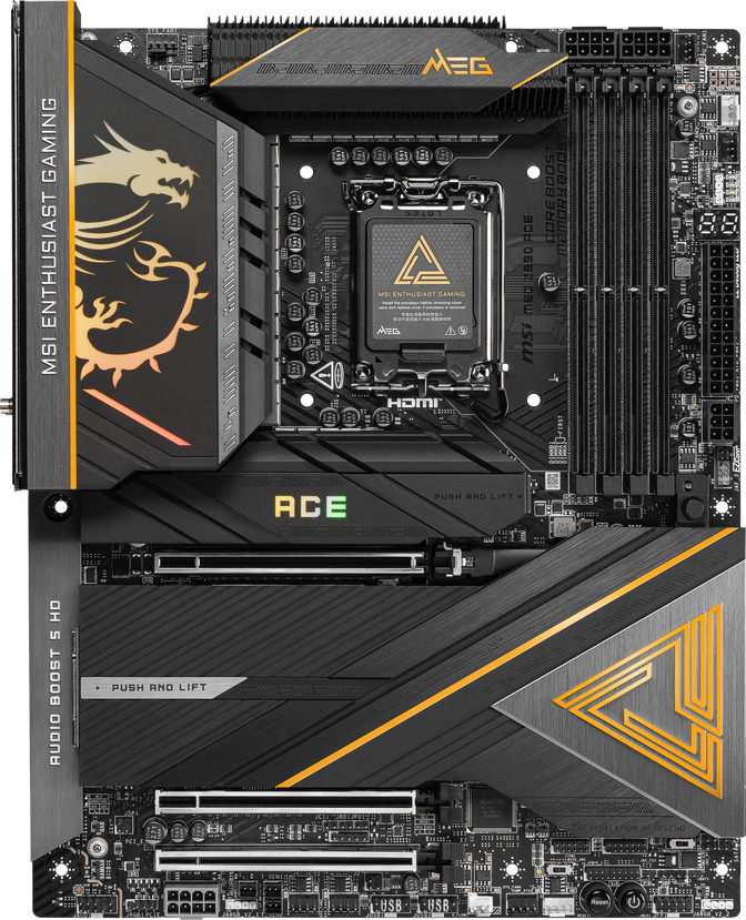 MSI MEG Z890 ACE motherboard, socket LGA 1851, Intel Z890, ATX, DDR5 image number 1