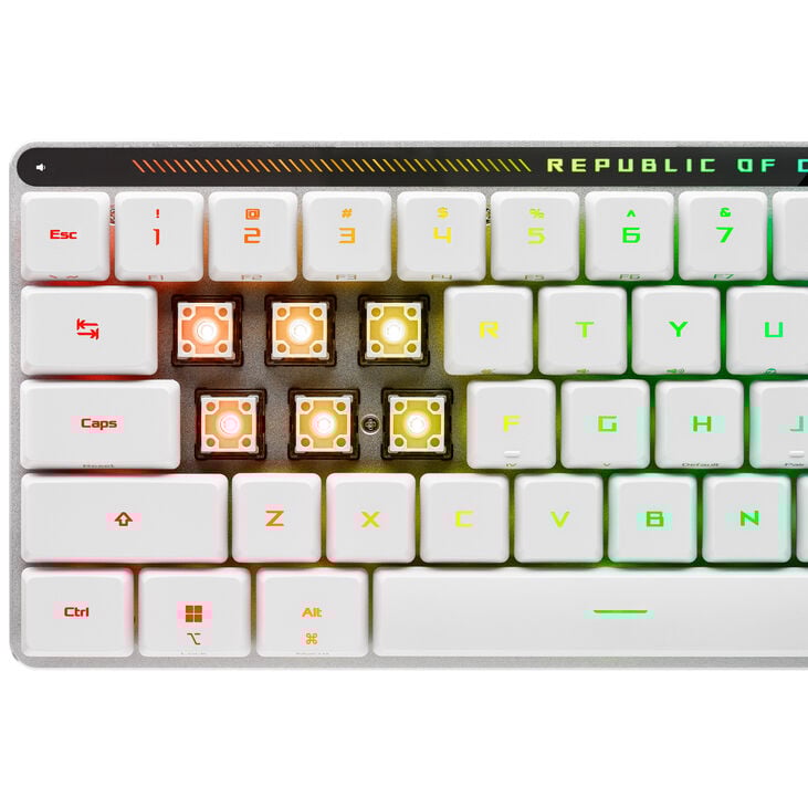 ASUS ROG Falchion RX Low Profile Gaming Tastatur, RX RED - weiß, silber image number 7