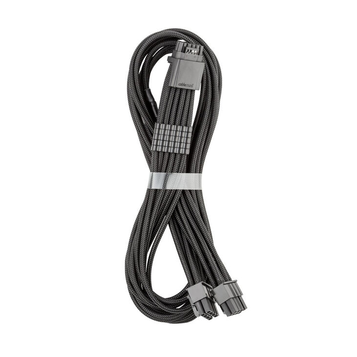CableMod C-Series Pro ModMesh 12V-2x6-Kabel, Sleeved, 16-Pin zu 2x 8-Pin, für Corsair Type 4 und 3 PSUs - schwarz, 60cm image number 0