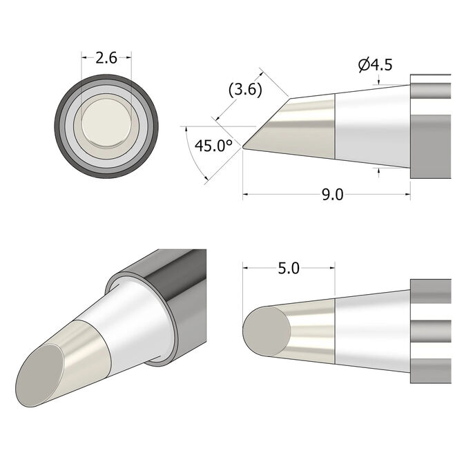 iFixit FixHub L&ouml;tspitze konisch-angeschr&auml;gt - 2,6 mm image number 2