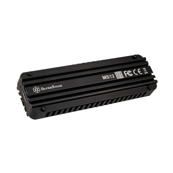 SilverStone MS12 M.2 SSD Gehäuse, USB 3.2 - schwarz image number 0