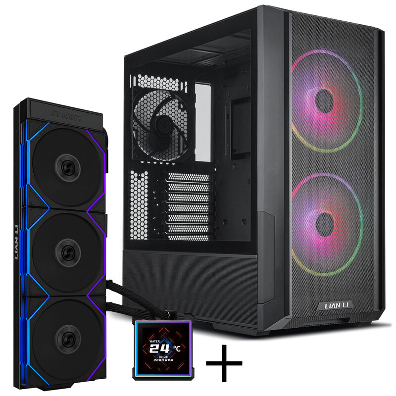 Lian Li LANCOOL 216 PC-Gehäuse Bundle + HYDROSHIFT II LCD-S 360TL AiO + - schwarz