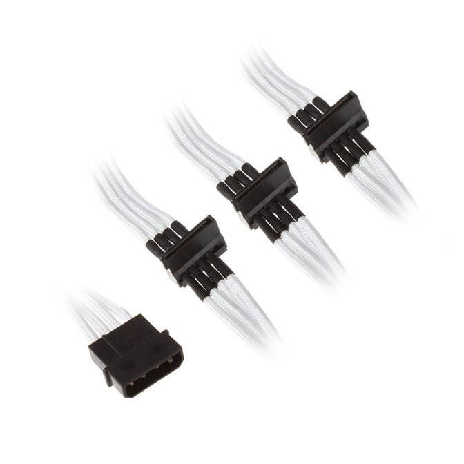 SilverStone 4-Pol-Molex auf 4x SATA Verl&auml;ngerung - 300mm wei&szlig; image number 0