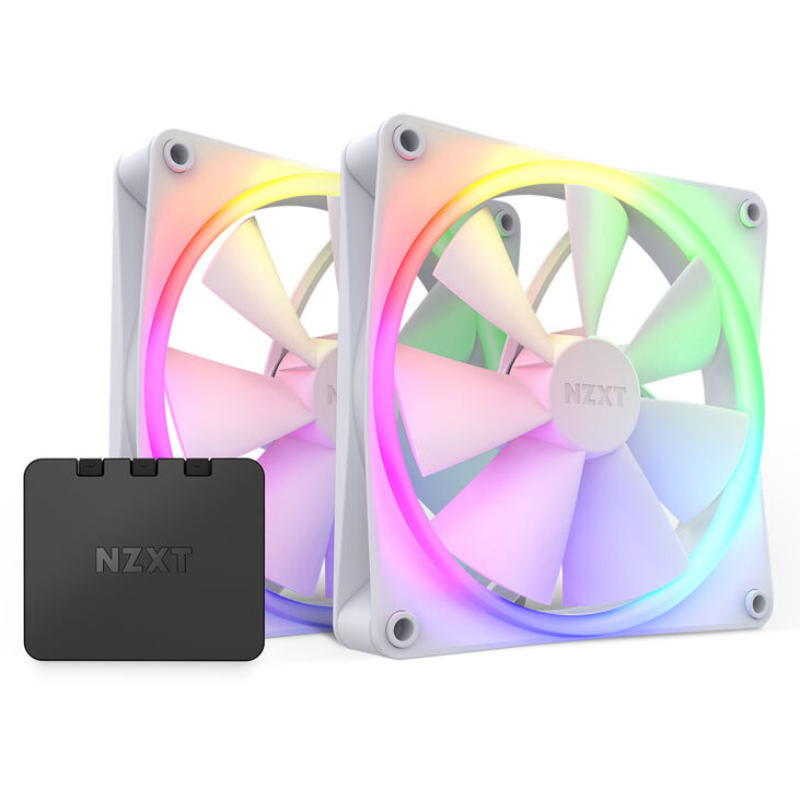 NZXT F140 PWM fan, 2-pack including controller, white image number 0
