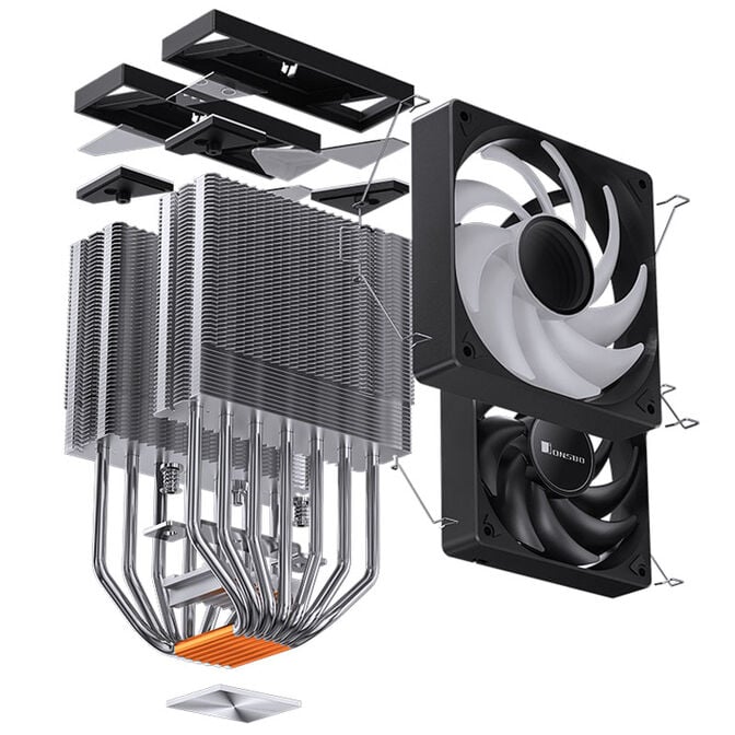 Jonsbo CR-3000 CPU-K&uuml;hler Dual Tower, ARGB - 2x 120 mm, schwarz image number 6