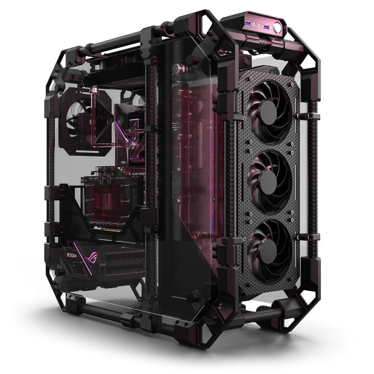Alphacool Apex Pro Skeleton Case, Mid Tower, ATX, Distro Plate - Carbon/black image number 1