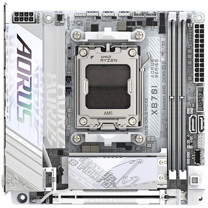 Gigabyte X870I AORUS Pro ICE Mainboard, Sockel AM5, AMD X870, Mini-ITX, DDR5 image number 2