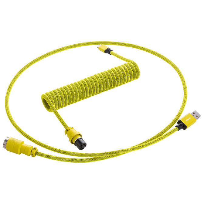 CableMod PRO Coiled Keyboard Cable USB-C to USB Type A, Dominator Yellow - 150cm image number 0