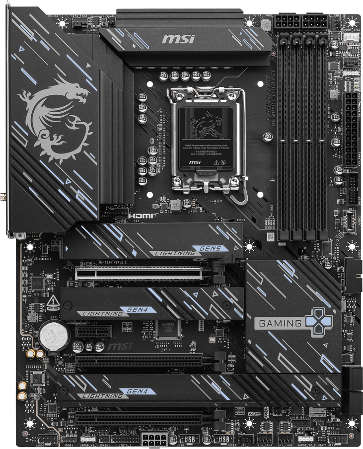 MSI Z890 Gaming Plus WIFI Mainboard, Sockel 1851, Intel Z890, ATX, DDR5 image number 2