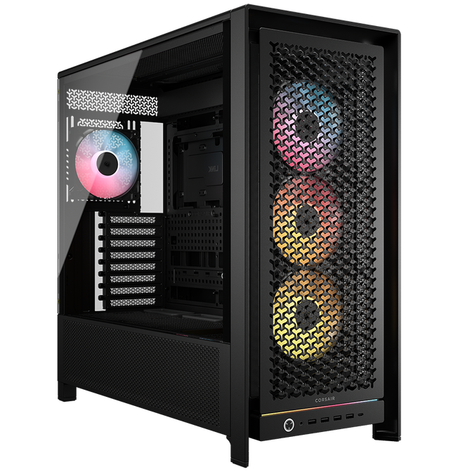 Corsair Frame 5000D RS ARGB PC Case, Mid-Tower, E-ATX, RGB, Tempered Glass - Black image number 0