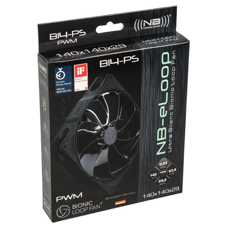 Noiseblocker NB-eLoop Fan B14-PS Black Edition - 140mm PWM, 3 Stück image number 5