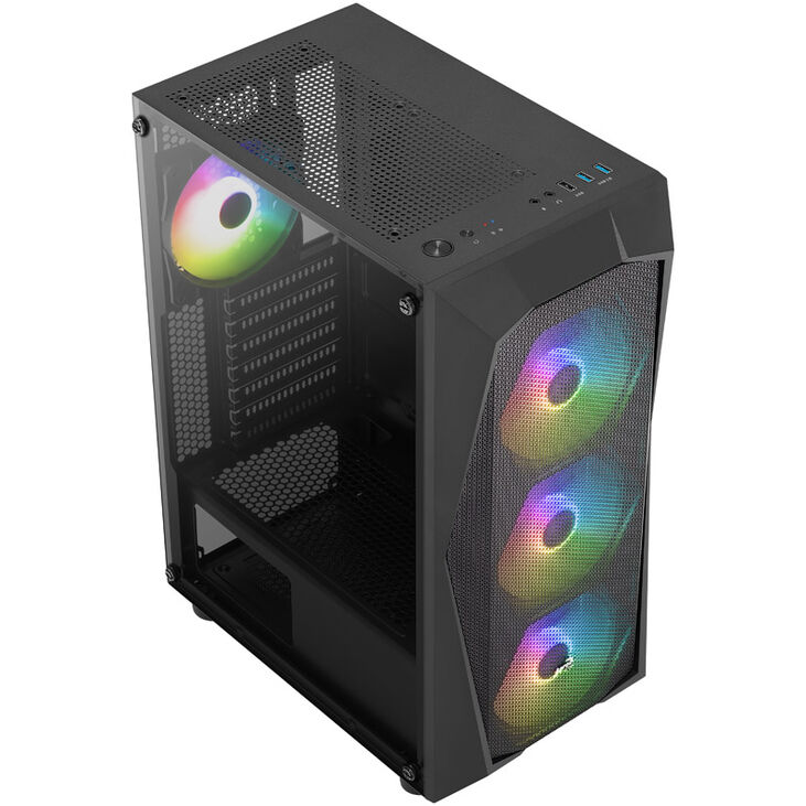 Aerocool Falcon V2 Mid-Tower, Tempered Glass - black image number 1