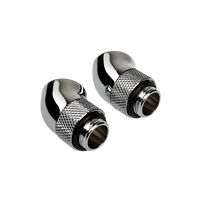 Corsair Hydro X Series Adapter 45 Grad G1/4 Zoll AG auf G1/4 Zoll IG - 2er Pack, drehbar, chrome sil