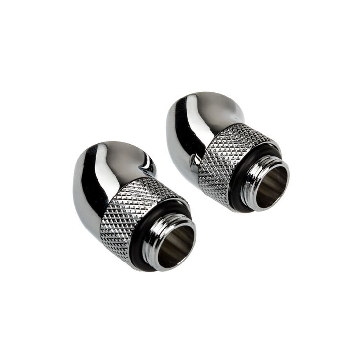 Corsair Hydro X Series Adapter 45 Degree G1/4 inch Male to G1/4 inch Female - 2-pack, rotatable, chrome silver image number 0