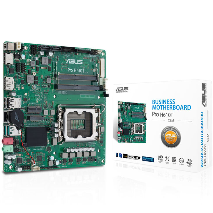 ASUS Pro H610T-CSM, Intel H610 motherboard, LGA1700 socket, DDR5 image number 0