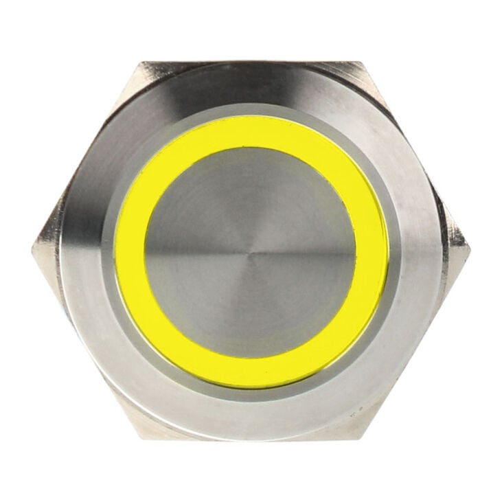 DimasTech Vandalism button 25mm - Silverline - yellow image number 1