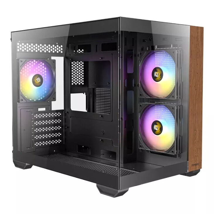 Antec CX600M Wood PC case, Mini Tower, Micro-ATX, Tempered Glass - black, wood image number 6