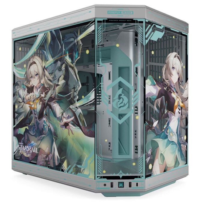 HYTE Y70 Firefly Japan Edition PC Case, Mid-Tower, E-ATX Tempered Glass - Silver image number 3