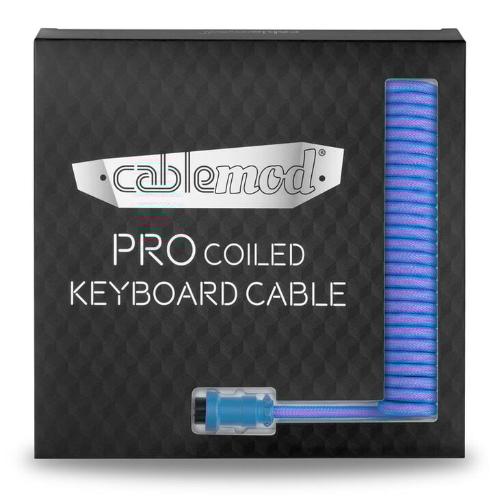 CableMod PRO Coiled Keyboard Cable USB-C zu USB Typ A, Galaxy Blue - 150cm image number 4