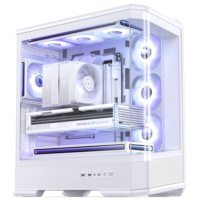 Jonsbo D400 PC-Geh&auml;use, Midi Tower, ATX, Tempered Glass - wei&szlig; image number 5