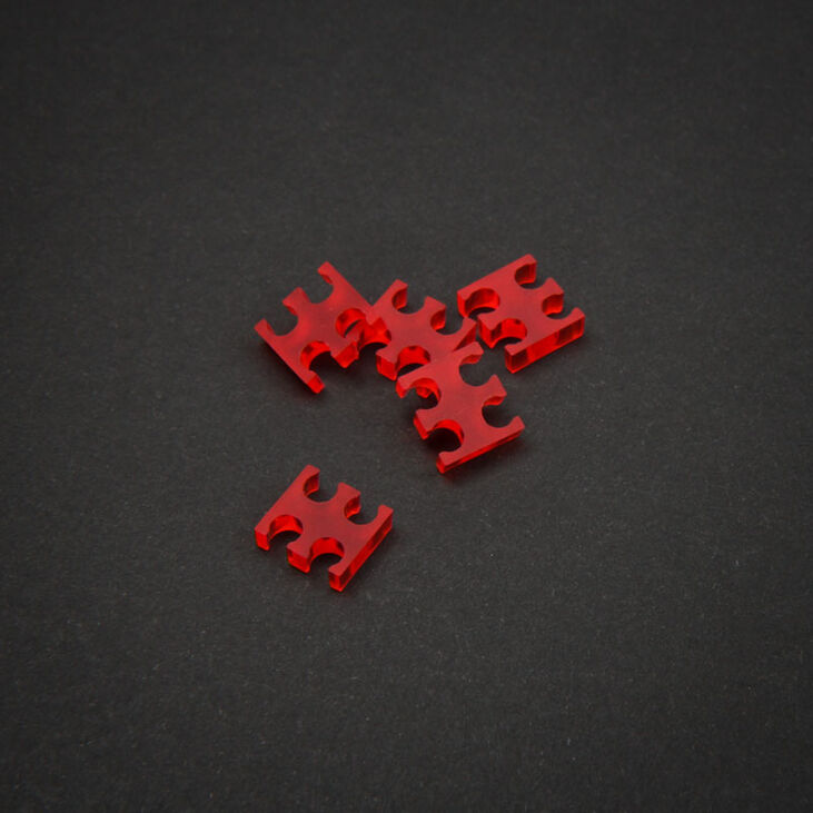 King Mod Service 4-Slot Cable Comb 3mm small - red - set of 5 image number 0