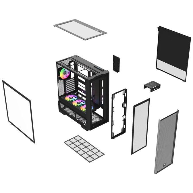 Thermaltake S380 TG ARGB PC-Geh&auml;use, Midi-Tower, ATX, Tempered Glass - inklusive 4x 120-mm-L&uuml;fter, schwarz image number 18