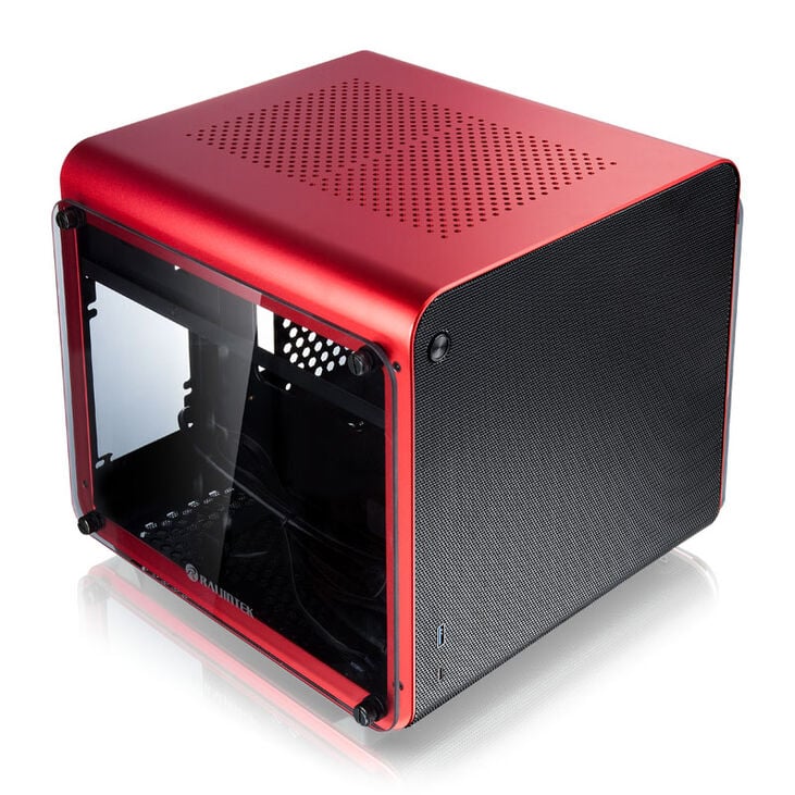 Raijintek METIS EVO TG Mini-ITX Gehäuse, Tempered Glass - rot image number 1