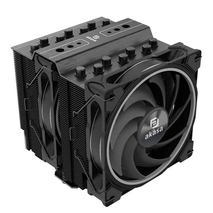 Akasa Soho H7 Dual Tower CPU Cooler, ARGB - 120 mm, black image number 3
