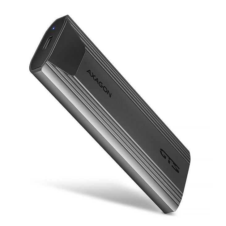 AXAGON EEM2-GTS2 M.2 enclosure, NVMe & SATA, USB-C 3.1, 10 Gbit/s - dark grey image number 0