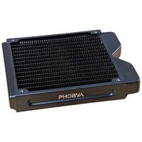 Phobya R27-S140 Radiator, 140 mm Radiator, 18 FPI, Kupferlamellen, 2x G1/4-Zoll-Anschl&uuml;sse &ndash; schwarz