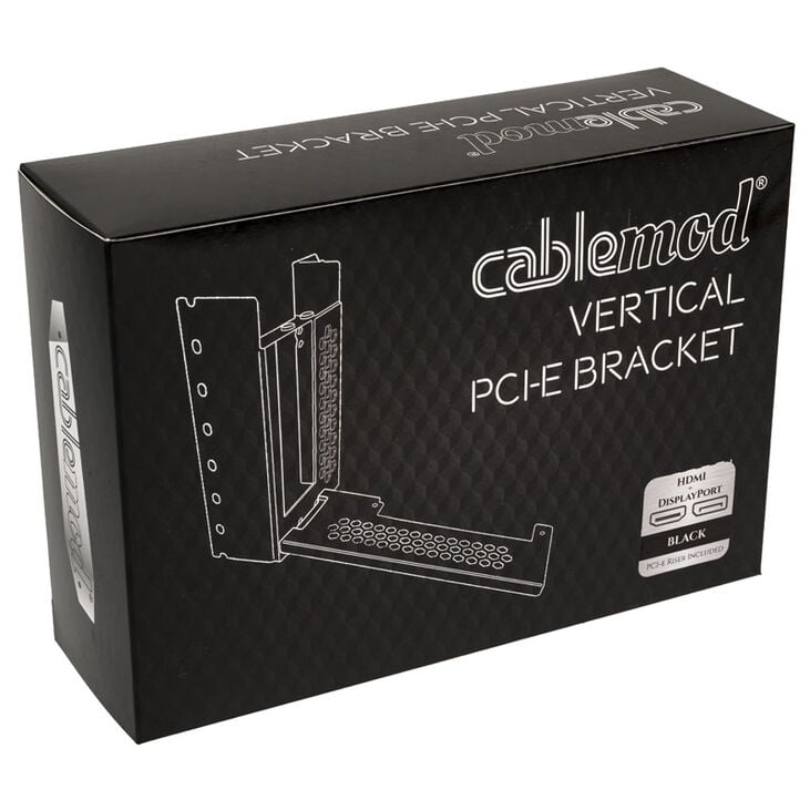 CableMod vertikale Grafikkartenhalterung mit PCIe x16 Riser Kabel, 1x DisplayPort, 1x HDMI - schwarz image number 6