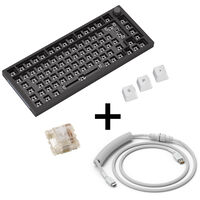 Glorious GMMK Pro White on Black Gaming Keyboard, GPBT Keycaps, Gateron Clear Switches - incl. Coiled Cable