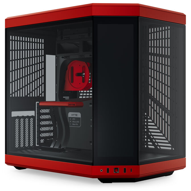 Hyte Y70 Touch Infinite PC Case, Mid Tower, ATX, Tempered Glass - Black Cherry image number 1