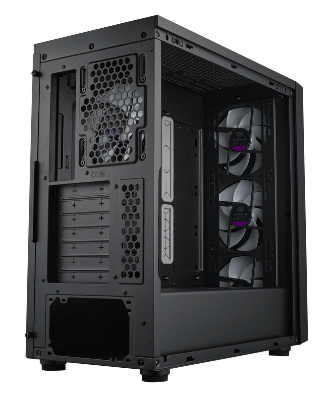 Cooler Master MasterBox 600 ARGB PC case, Mid Tower, E-ATX, RGB, Tempered Glass - black image number 7