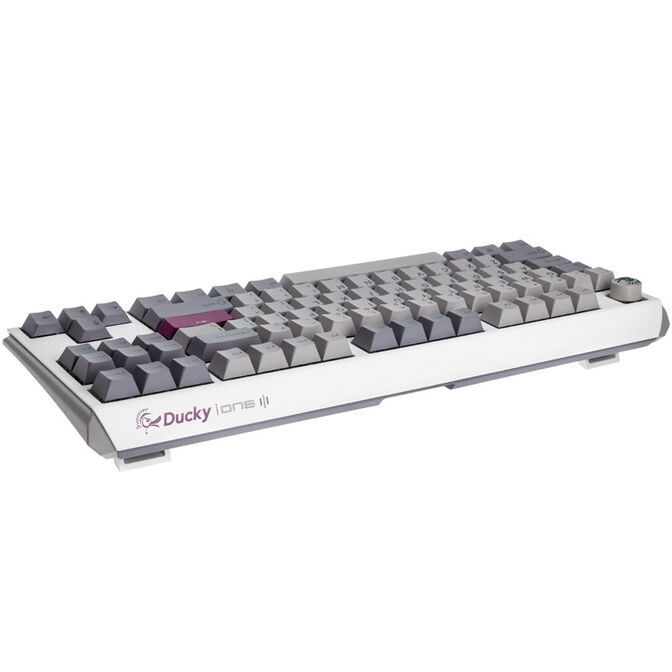 Ducky One 3 Mist Grey TKL Gaming Keyboard, RGB LED - MX-Ergo-Clear (US) image number 2