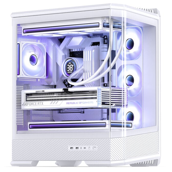 Jonsbo D400 PC-Geh&auml;use, Midi Tower, ATX, Tempered Glass - wei&szlig; image number 1