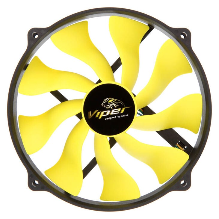 Akasa Viper R PWM Fan, 120mm Mounting - 140mm, black/yellow image number 1