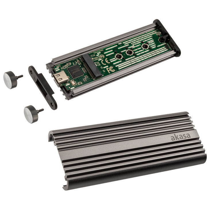 Akasa externes M.2 NVMe Gehäuse, USB 3.2, Aluminium - silber image number 2